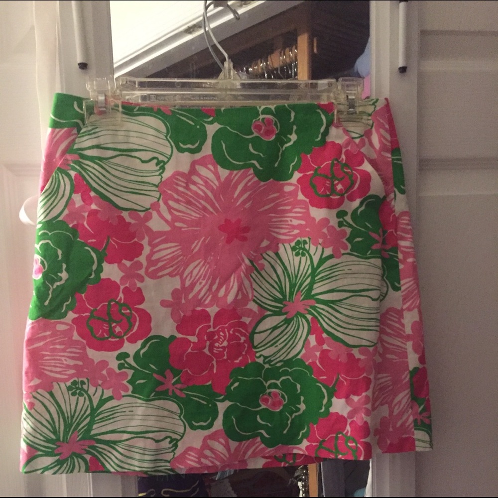 Lilly Pulitzer pink and green skirt